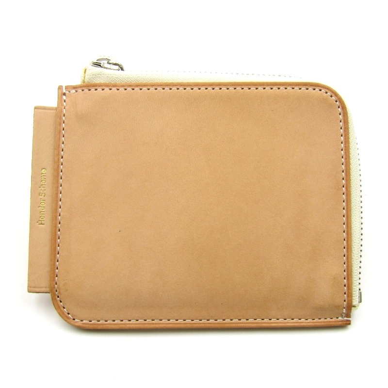 未使用 Hender Scheme エンダースキーマ L purse nc-rc-lps ミニ財布 日本製 L字ファスナー パース 小銭入れ ナチュラル 24005317拍卖