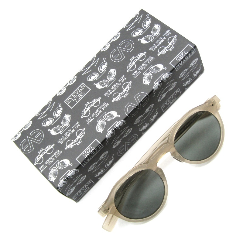 未使用 EYEVAN7285 アイヴァン7285 サングラス MODEL.358 SUN 日本製 ボストン パント 10金PIN 335 ベージュグレー 65008631拍卖