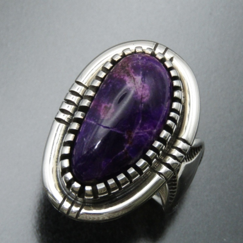 美品 David Lister ナバホ族 リング スギライト スタンプワーク デビッドリスター メンズ レディース 19号 80007153拍卖