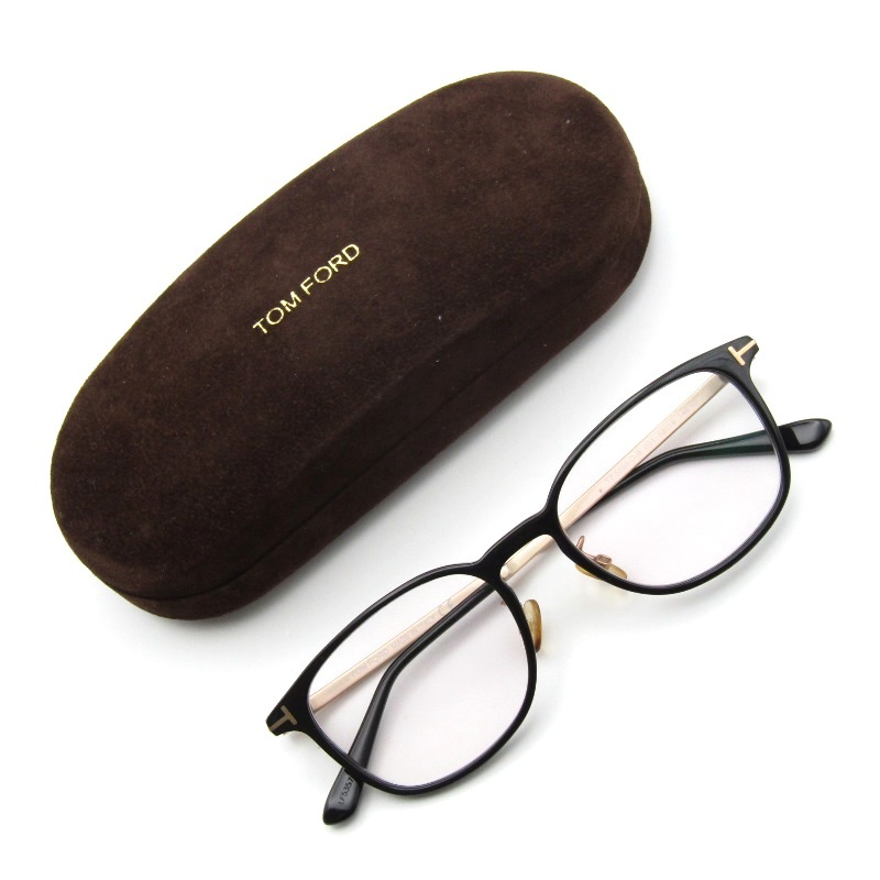 TOM FORD トムフォード メガネフレーム TF5594-D-B イタリア製 ウェリントン 日本企画 コンビ 001 ブラック/ゴールド 61003768拍卖