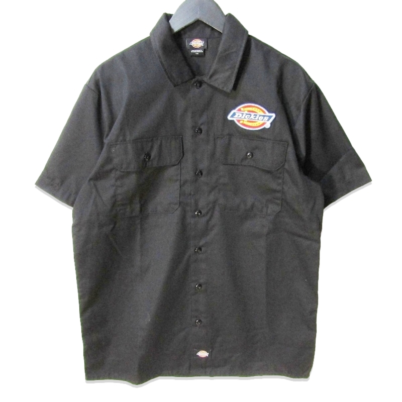 Dickies ディッキーズ 半袖ワークシャツ DK0A4XRR リントンデール S/S シャツ レギュラーフィット ワッペン ブラック 黒 S 27111295拍卖