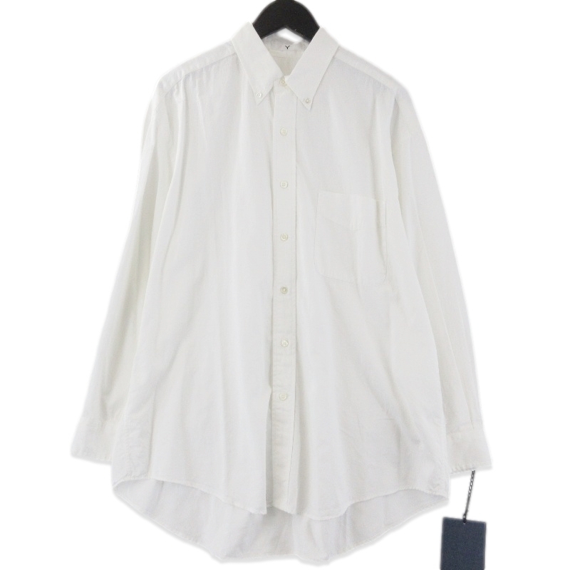 美品 Y ワイ ORGANIC COTTON WASHER SATIN SHIRT 165-5150385 オーガニック コットン ウォッシャー ホワイト 白 M タグ付き 71013651拍卖