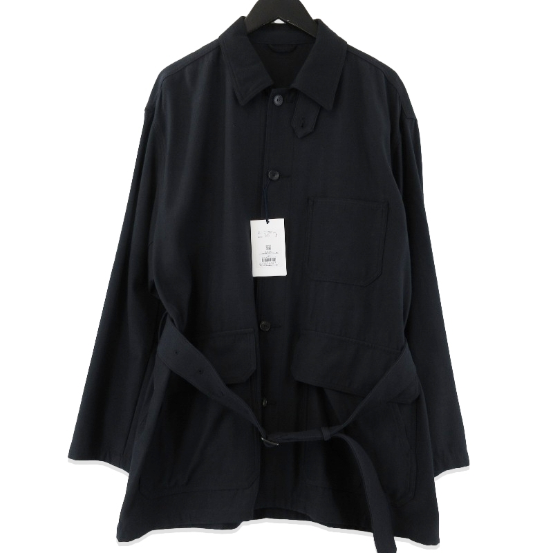 未使用 YLEVE イレーヴ VISCOSE COTTON COVER ALL JK 170-5125026 ビスコース コットン ネイビー 4 タグ付き 71013653拍卖