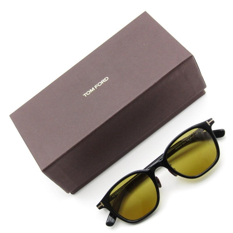 美品 TOM FORD トムフォード サングラス TF978-D ECO イタリア製 スクエア 日本企画 01E ブラック/ゴールド 61003777拍卖