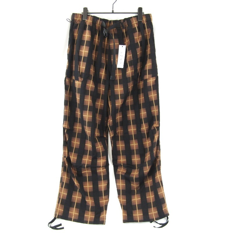 未使用 bal バル イージーパンツ BAL-2150 PLAID WIDE MOUNTAIN PANT ワイド テーパード マウンテン ブラウン 1 タグ付き 65008695拍卖