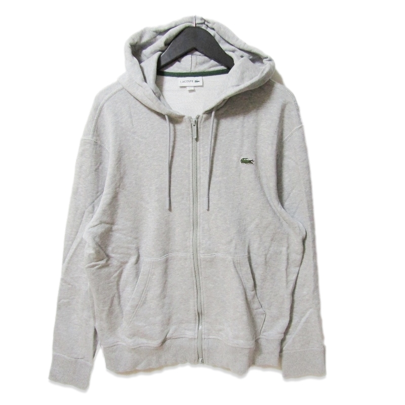 LACOSTE ラコステ ジップパーカー SH6923 プレミアム スウェット ジップフーディー コットン ベトナム製 グレー 5 27111360拍卖