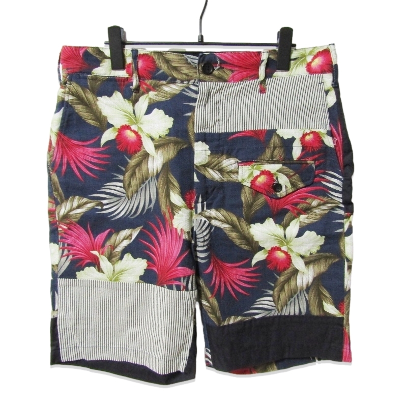 ENGINEERED GARMENTS エンジニアドガーメンツ ワークショーツ 花柄 切り替え USA製 フラワー ネイビー S 27111366拍卖