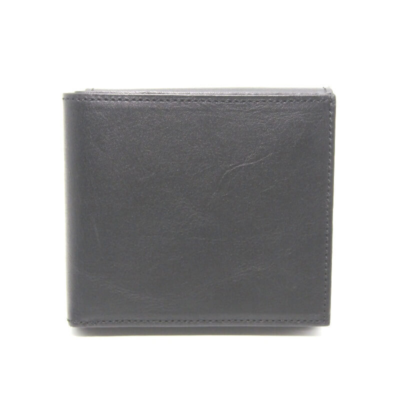 美品 WR ダブルアール 二つ折り財布 Box Type Wallet 牛革 コンパクトウォレット 日本製 ブラック 黒 28010911拍卖