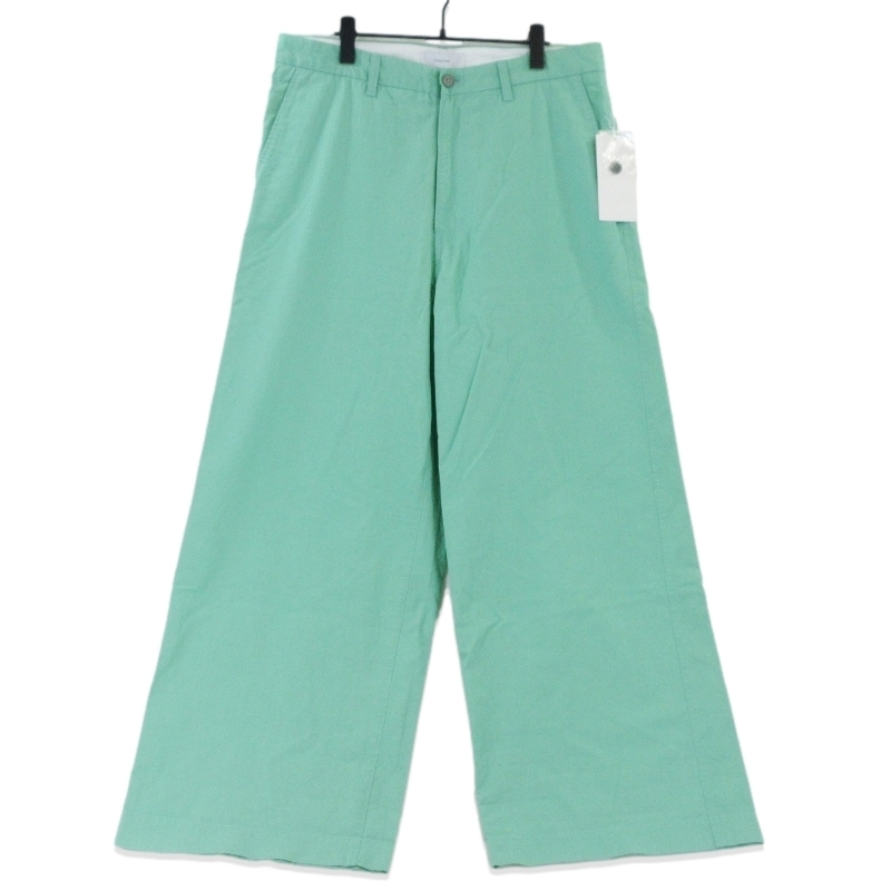 未使用 FACETASM ファセッタズム BAGGY PANTS NAT-PT-U06 ワイド ワークパンツ リネン混 日本製 ミント 4 タグ付き 70017023拍卖