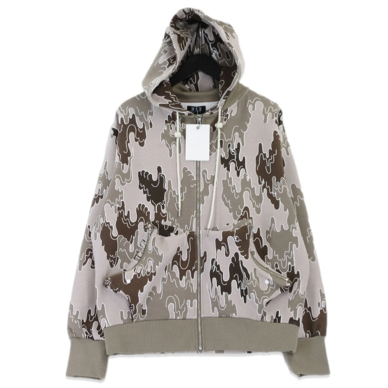 未使用 FAF エフエーエフ ZIP UP HOODIE XIN 3121202 ジップパーカー 総柄 ストレッチ カモ 2 タグ付き 70017032拍卖