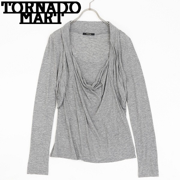 【HA220】美品◆TORNADO MART トルネードマート ドレープ コットン ロンT 長袖 Tシャツ カットソー グレー M拍卖