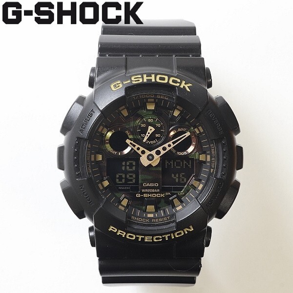 【HA210】美品◆CASIO カシオ G-SHOCK GA-100CF-1A9JF カモフラージュダイアル 多機能 メンズ 腕時計拍卖