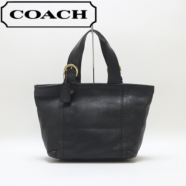 【HA207】ヴィンテージ◆COACH オールド コーチ 4133 オールレザー トート ハンド バッグ 紺 ネイビー拍卖