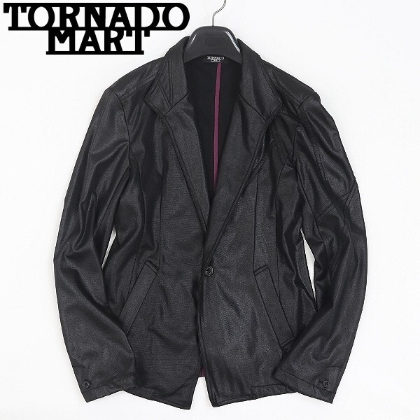 【HA281】◆TORNADO MART トルネードマート 光沢感 1釦 ジャケット 黒 ブラック M拍卖