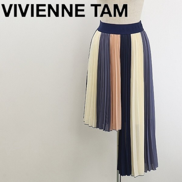 【HA200】◆VIVIENNE TAM ヴィヴィアン タム アシンメトリー プリーツ スカート 38拍卖