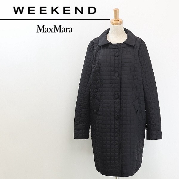 【HA535】◆Max Mara WEEKEND マックスマーラ 裏地総柄 中綿 キルティング コート 黒 ブラック 40拍卖