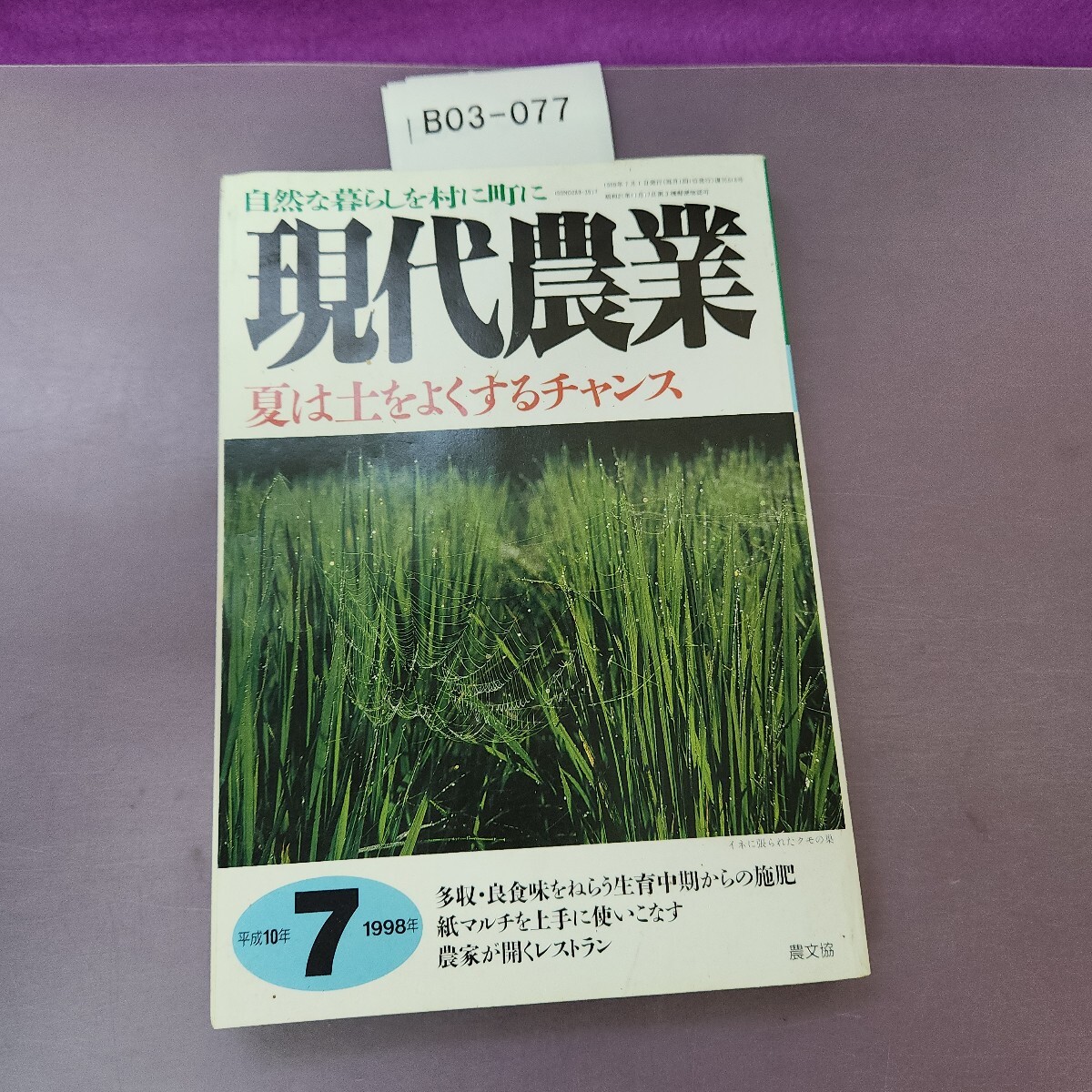 B03-077 現代農業 1998 7 拍卖