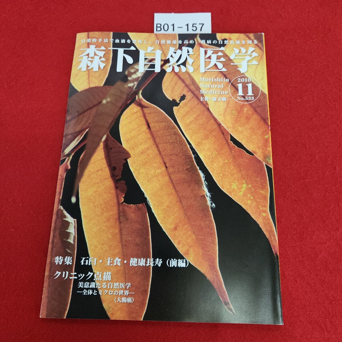 B01-157 森下 自然医学 533 平成22年11月号 特集 石臼主食健康長寿 (前編) 国際自然医学会拍卖