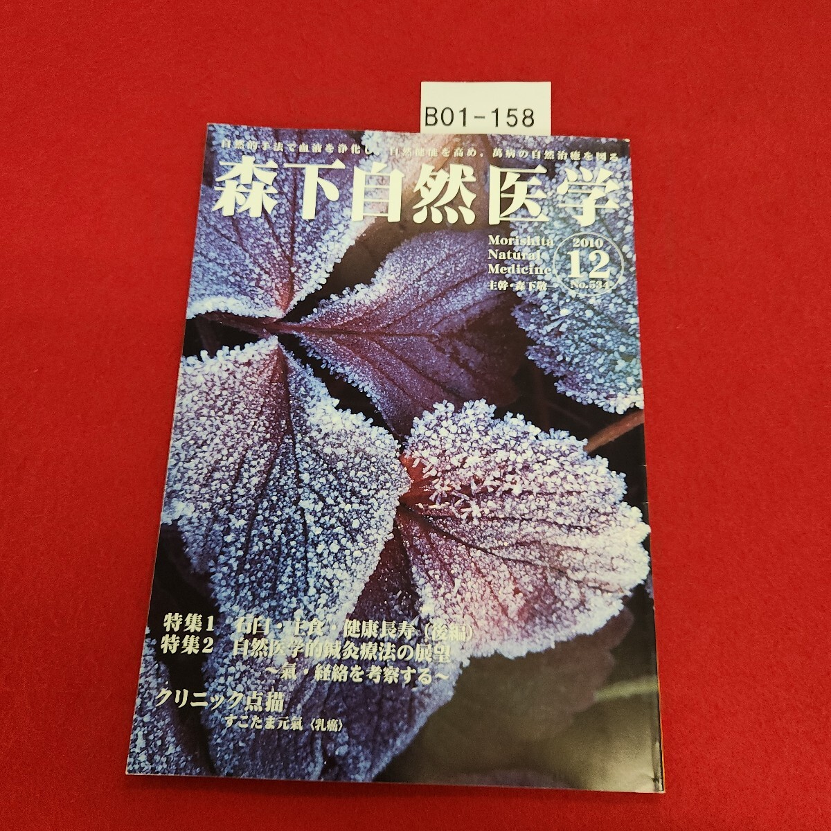 B01-158 森下 自然医学 534 平成22年12月号 特集 1 石臼主食健康長寿 (後編) 国際自然医学会拍卖