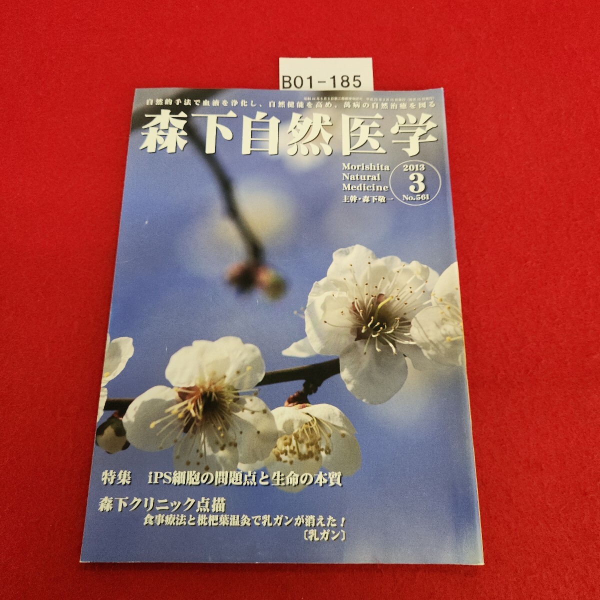 B01-185 森下自然医学 561 平成25年3月号 iPS細胞の問題点と生命の本質 国際自然医学会拍卖
