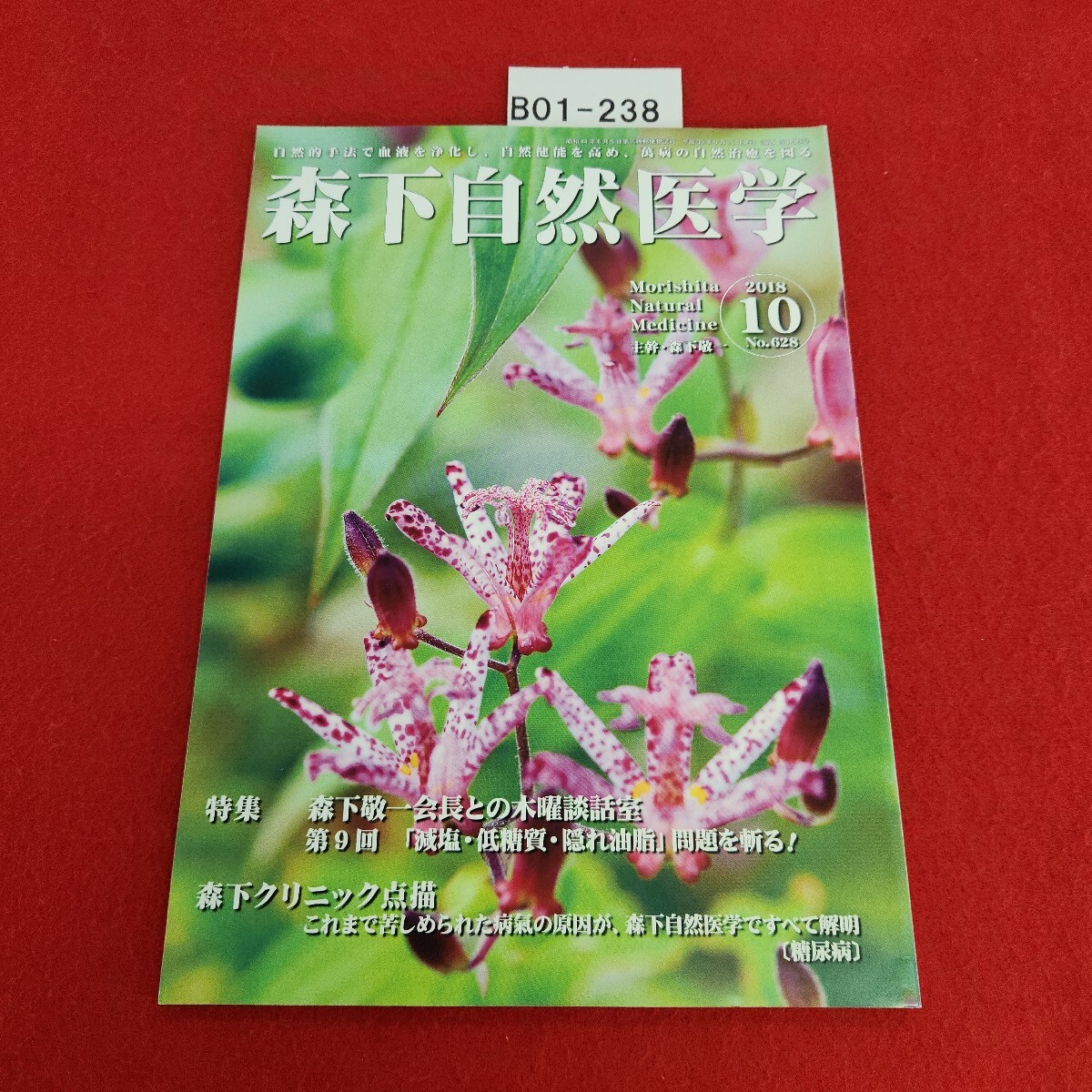 B01-238 森下自然医学 628 平成30年10月号 特集 森下敬一会長との木曜談話室 国際自然医学会拍卖