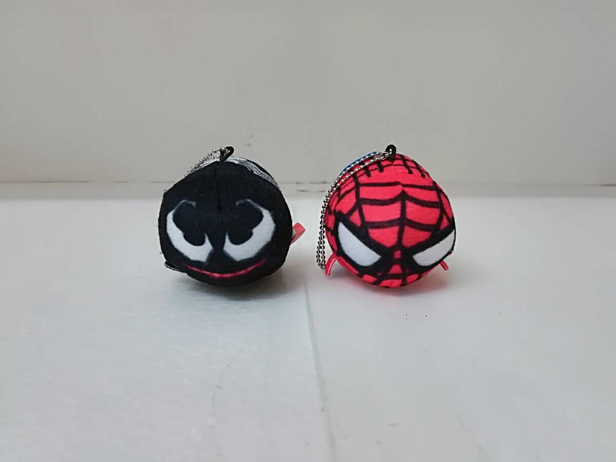 ■中古 マーベル MARVEL スパイダーマン・ヴェノム お手玉風 ミニマスコット 全長約5.5㎝ 2種セット ボールチェーン ぬいぐるみ拍卖