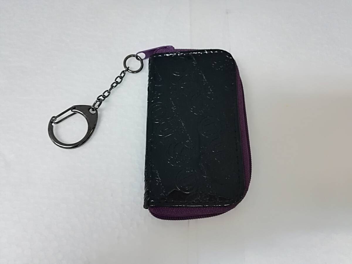 ■中古 ネスタ ブランド NESTA BRAND コインケース 小銭入れ ラウンドファスナー キーホルダー付き ブラック拍卖