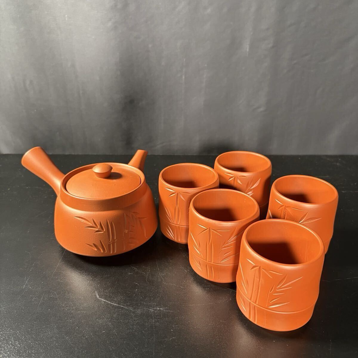 A16 作家刻印有り 急須 煎茶道具 茶器セット 茶道具 陶器 湯呑 朱泥拍卖