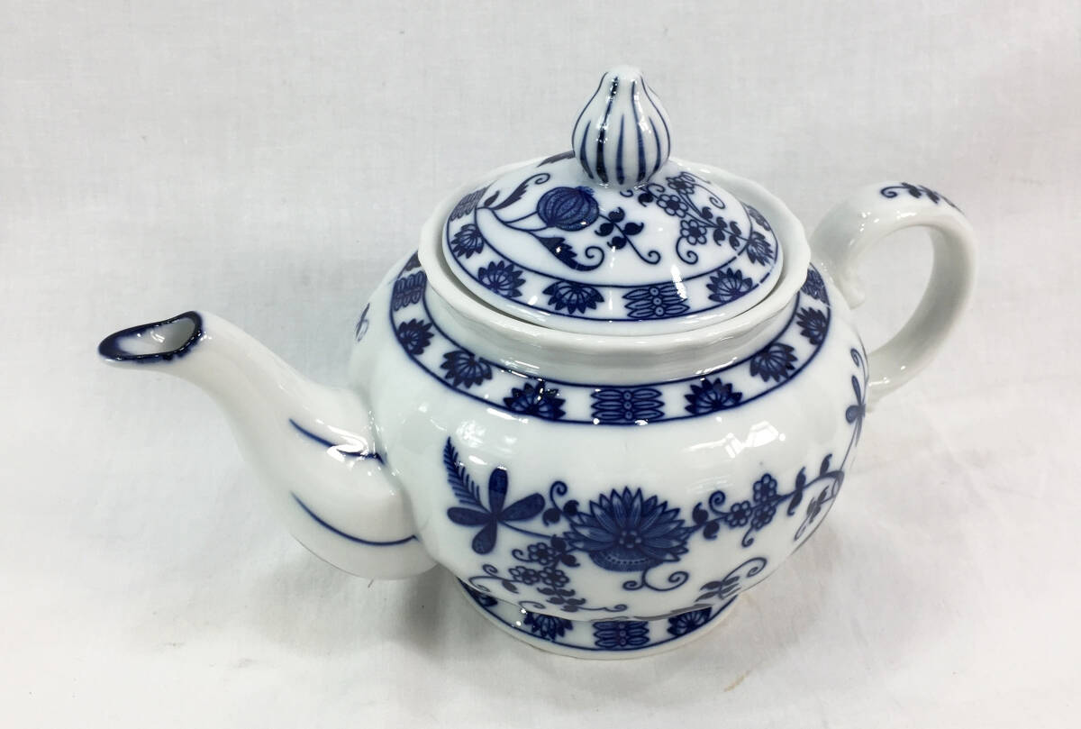☆ティーポット☆Vienna Woods☆Fine China/ファインチャイナ☆ブルーオニオン☆藍色☆大型☆陶磁器☆拍卖