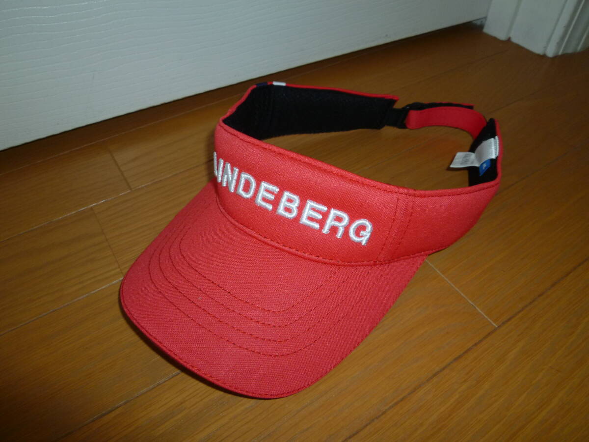 美品 J.リンドバーグ バイザー レッド 083-58303 サイズ57-59cm拍卖