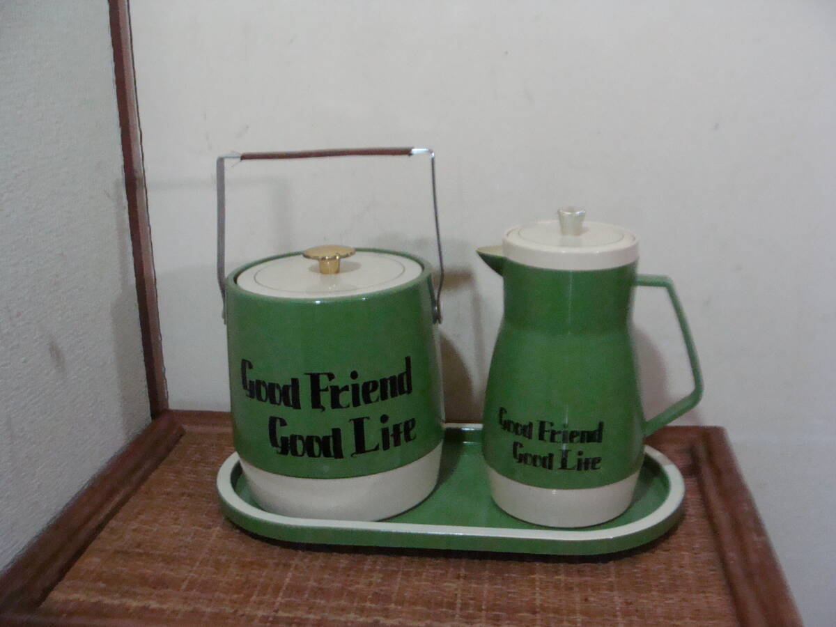 未使用品 レトロなピッチャー&アイスペール トレイ付き拍卖