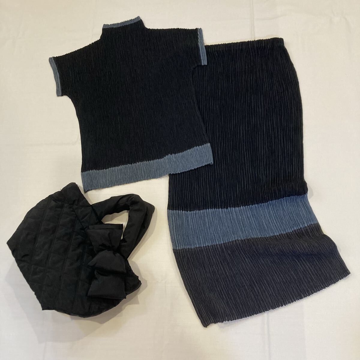 レリアン 9*美品*ツートーンカラーのプリーツセットアップ*サイズ9拍卖