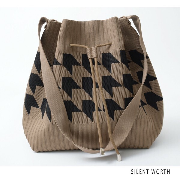 BAG レディース ニット総柄バッグ|軽量ショルダー・Mサイズ・SILENT WORTH S-061拍卖