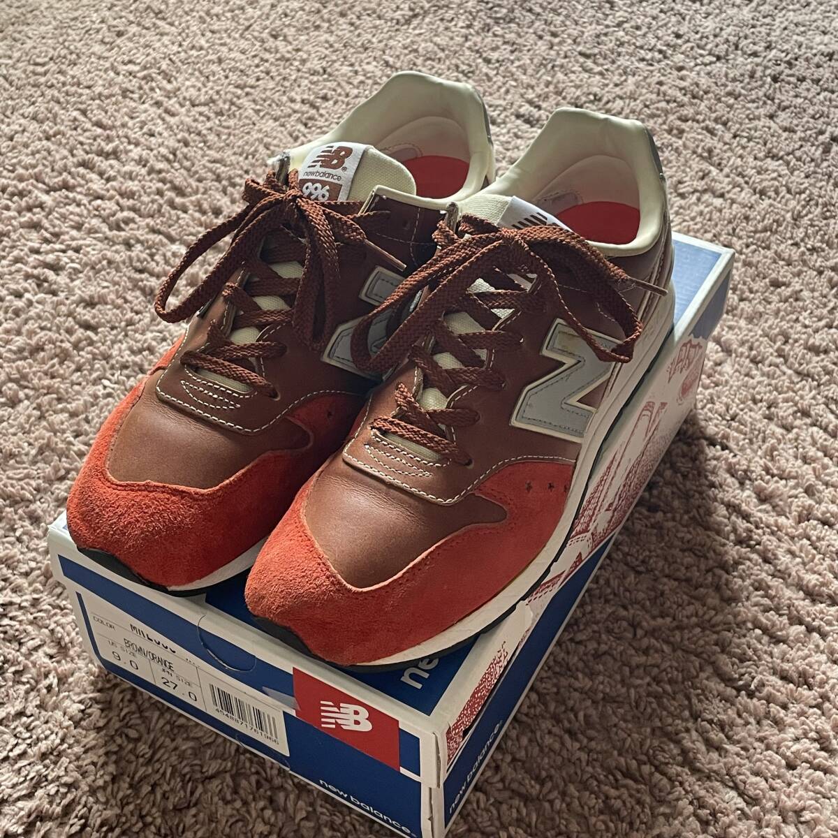 newbalance×WHIZ LIMITED×mita sneakers/ブラウン×オレンジ/27cm/MRL996拍卖