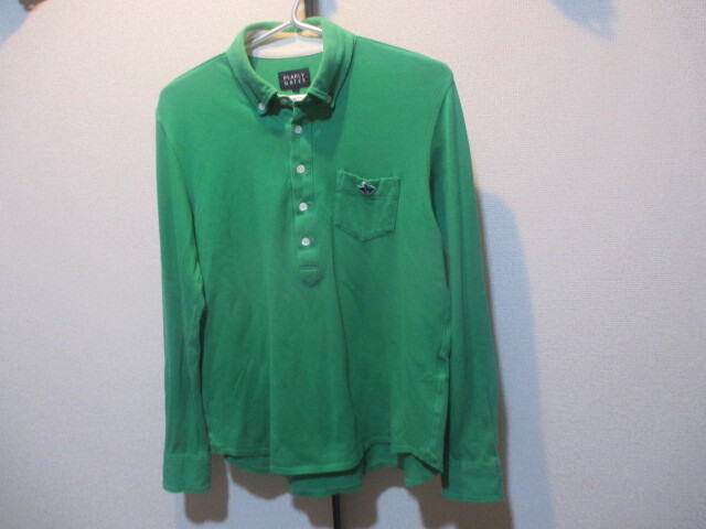 サイズ4■PEARLY GATES/パーリーゲイツ■長袖ポロシャツ■グリーン●used●送185 拍卖