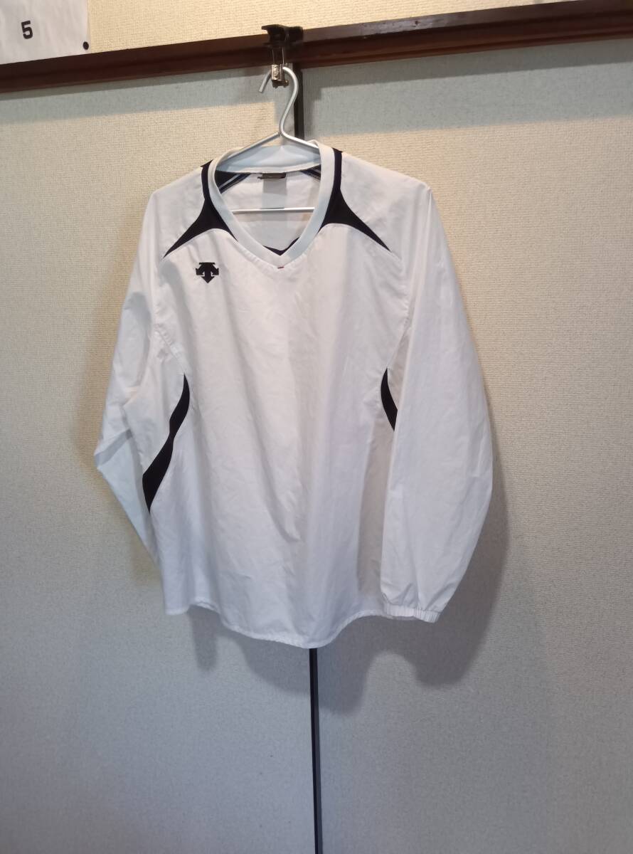 サイズL■DESCENTE/デサント★長袖ピステ★ ホワイト★used★送料185 拍卖