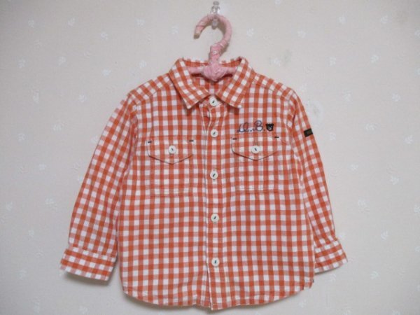 Ω ミキハウス ダブルB Ω ★ 可愛いチェックシャツ ★80cm 50928拍卖