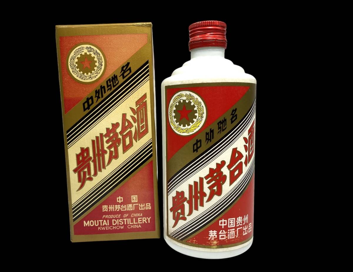 TM/未開栓保管品 古酒 貴州茅台酒 マオタイ酒 五星麦 ラベル 500ml 53+1% 総重量935g KWEICHOW MOUTAI0911-1拍卖