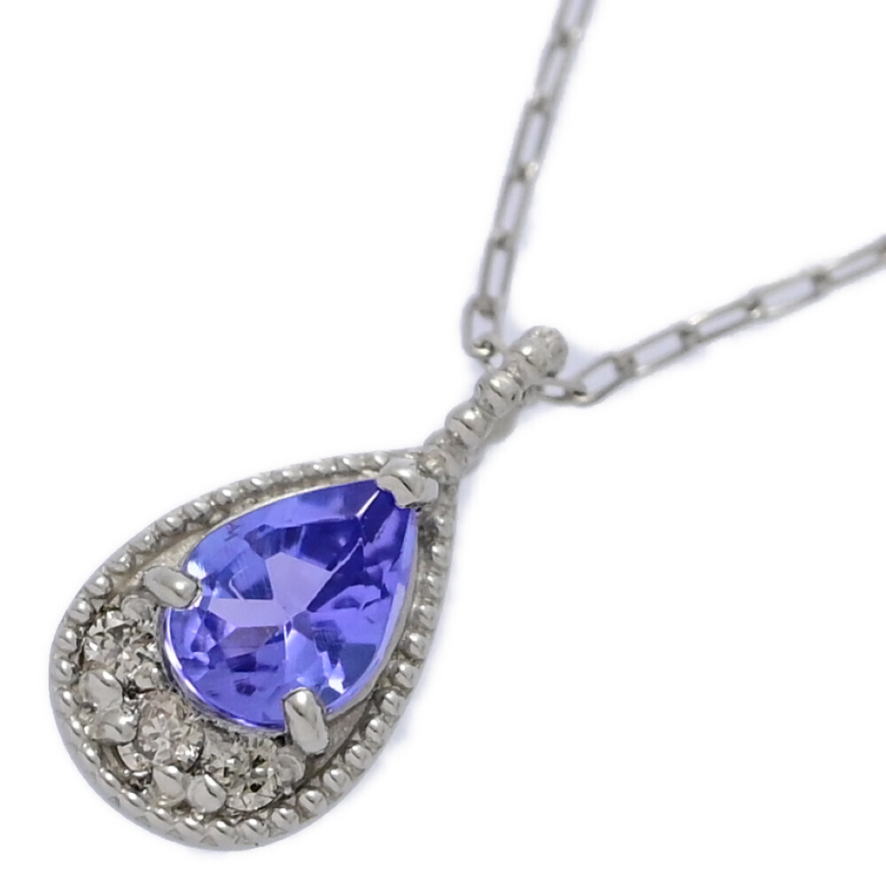 TA0.16ct/FD:0.01ct/タンザナイト・ダイヤモンド ネックレス・ペンダント/Pt900-Pt850-1.0g/プラチナ/プレゼント/記念日■591293拍卖