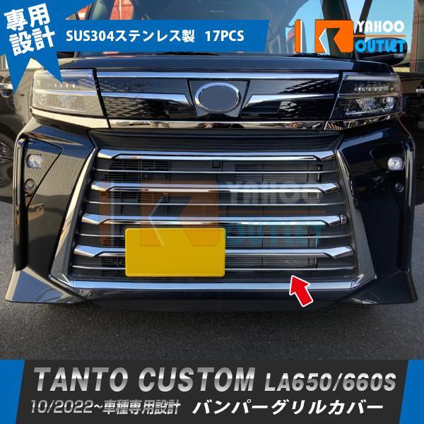 【5940】タント 新型 カスタム LA650/660S 後期 2022年10月〜 フロント バンパーグリルカバー ステンレス製拍卖