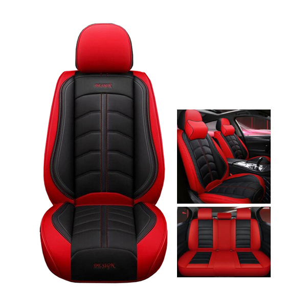 プレミアムPUレザー シートカバー トヨタ ハイエース 200系 H16.8? スーパーGL 5人乗り レッド×ブラック 1台分 内装 水拭き可能拍卖