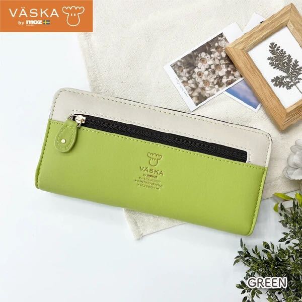 ★VASKA by moz ラミリス ラウンドファスナー束入れ グリーン(GR)拍卖