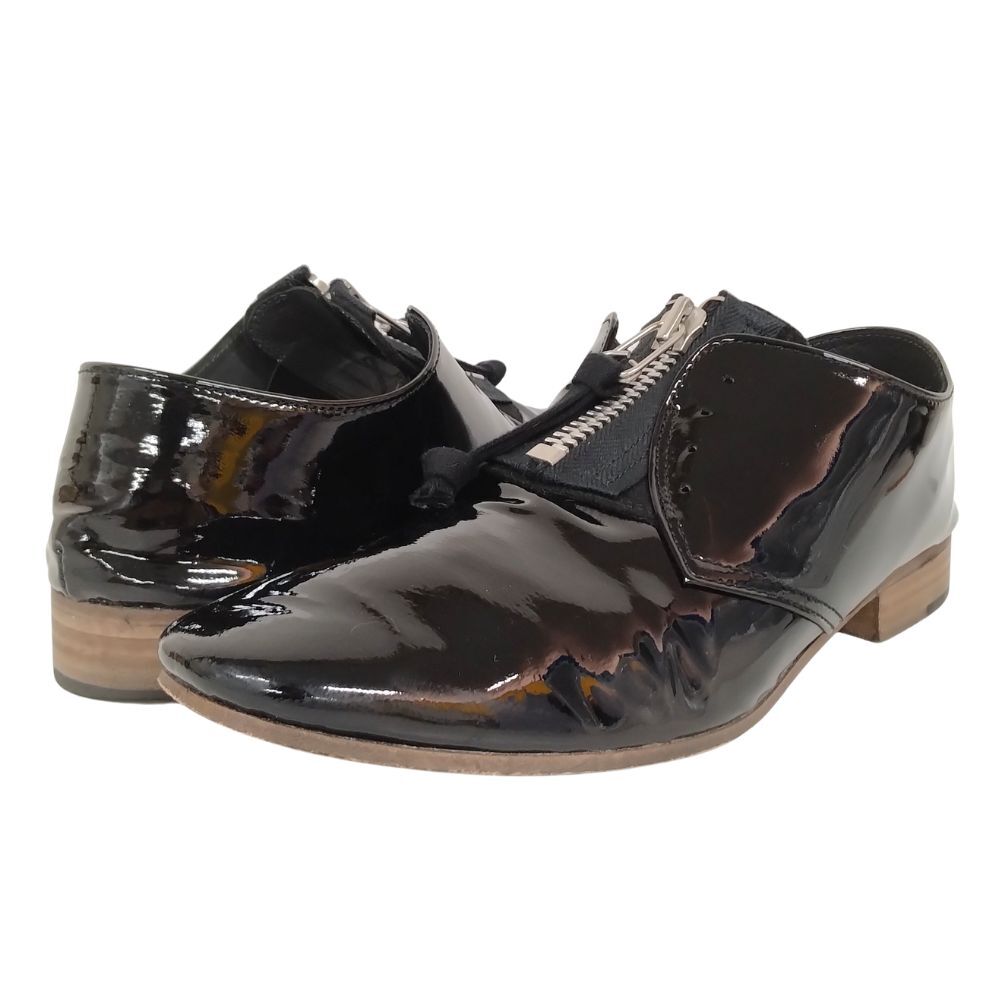 UNDERCOVER アンダーカバー 25SS エナメルレザー センタージップ シューズ ブラック サイズ M=26〜26.5cm 正規品 / 52145拍卖