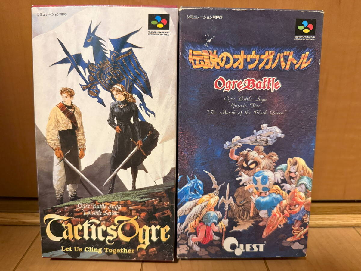 SFC 伝説のオウガバトル タクティクスオウガ 2本セット 箱説付き拍卖