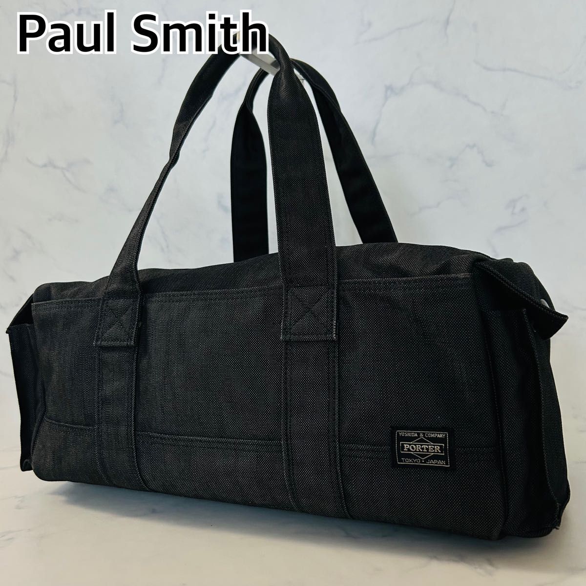 【希少廃盤品】PORTER ポーター ボストンバッグ バック スモーキー ミニサイズ トートバッグ デニム生地 ブラック ドラムバッグ拍卖