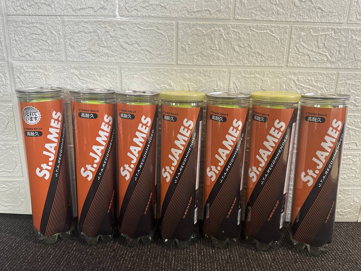 T1190 DUNLOP ダンロップ St.JAMES セントジェームス 7缶/28球 テニスボール拍卖