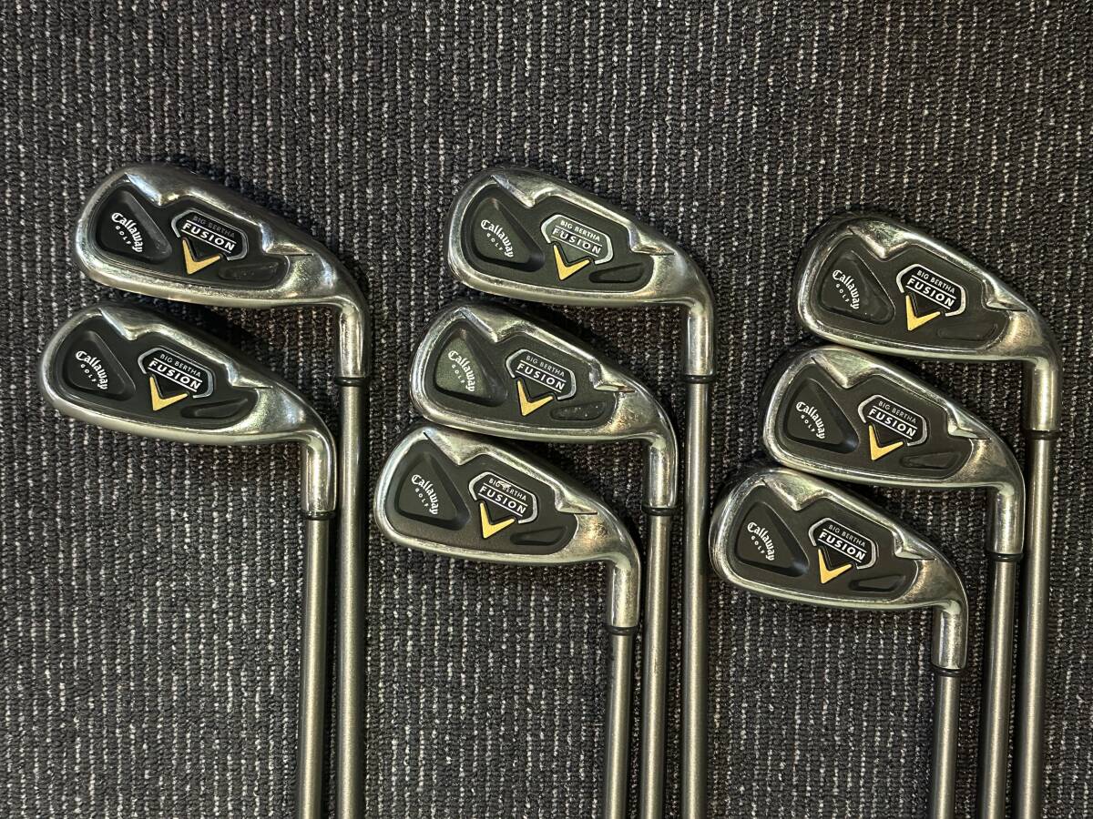 S3290 Callaway キャロウェイ BIG BERTHA FUSION 4,5,6,7,8,9,P,S レディース アイアン8本セット RCF SYSTEM 45i シャフト 現状品拍卖