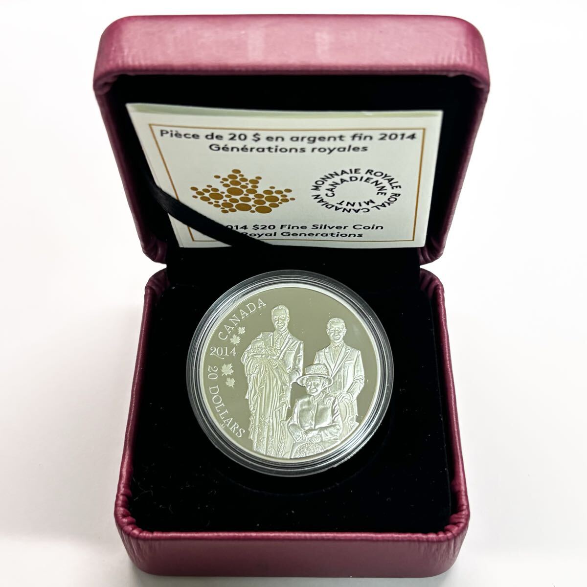 カナダ 2014 20ドル 銀貨 ロイヤルジェネレーションズ シルバー コイン Canada 2014 $20 Fine Silver Coin Royal Generations拍卖