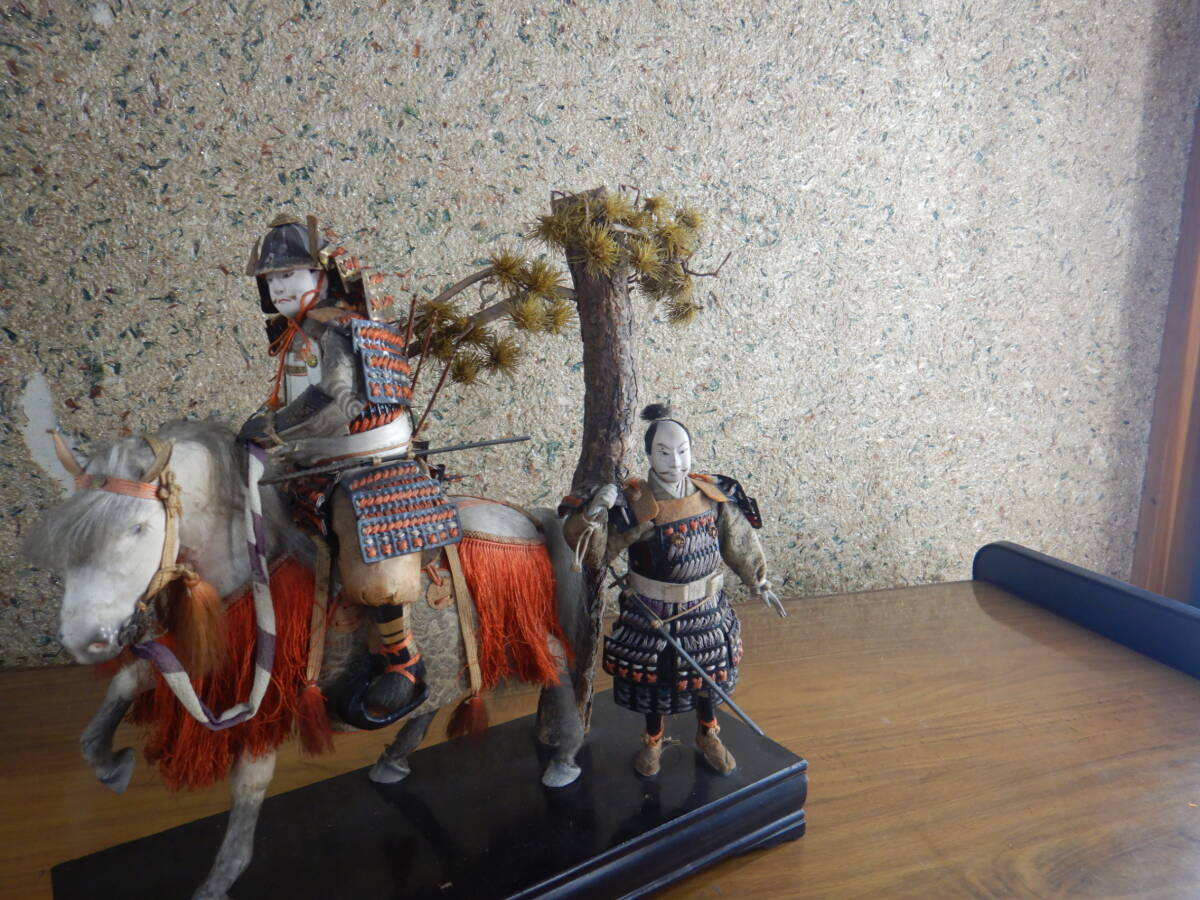 日本人形 昭和初期 伊達政宗? 馬 36x13.5h38cm 092101 手作り 超レトロ アンティーク 骨董 東北 みちのく拍卖