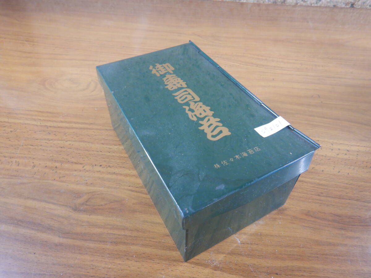 御寿司 海苔 缶 佐々木海苔店 092101 12.5X21H9.5CM 昭和レトロ 日本製拍卖